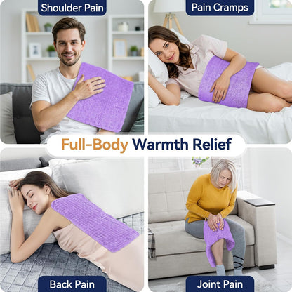 Extra Large Heating Pad for Back Pain Relief, 33"x17" Electric Heat Pad for Neck, Shoulders, Cramps, Menstrual Pain, 9 Heat Settings & 4 Auto-Off Timers, Soft Machine Wash Fabric, Gifts for Lover Gray