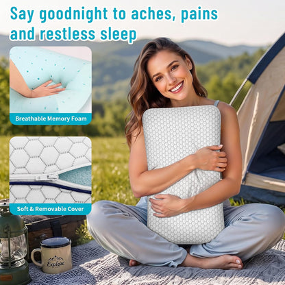 CushyOasis Memory Foam Pillows for Sleeping, Firm Bed Pillow, Standard Size