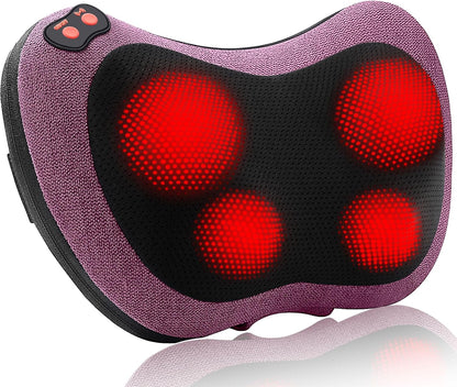 Papillon Back Massager with Heat,Shiatsu Pillow for Body Pain Relief Gray