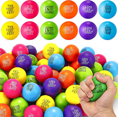 Leyndo 200 Pcs Relief Foam Balls Bulk for Adults with Motivational Quotes