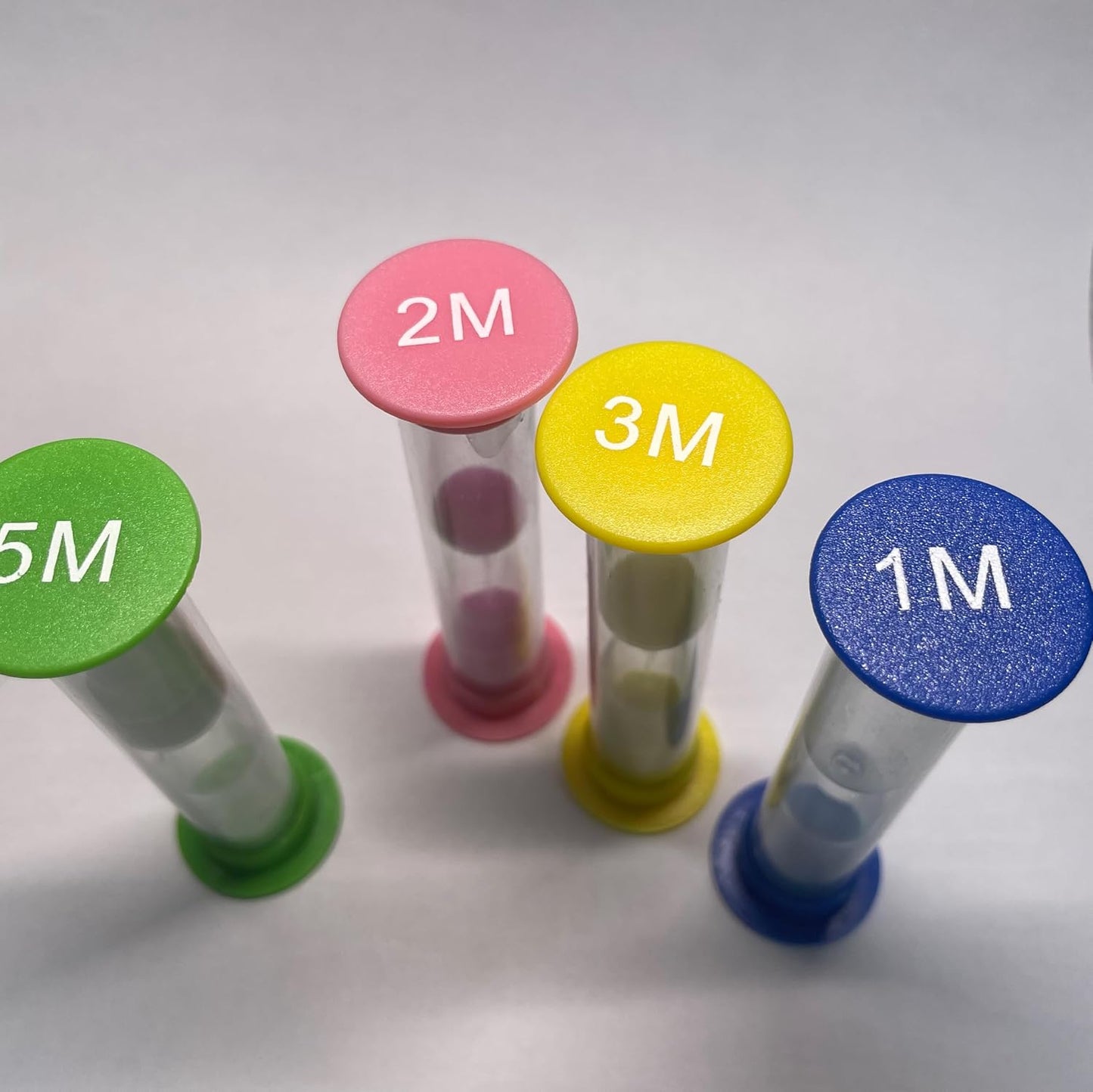 Sand Timer 3 Colorful Small Hourglass for Kids Acrylic Covered Sandglass Clock 1Min / 2Min / 3 Min for Toothbrush Board Game Classroom Office (3 Pack-1/2/3 Min)