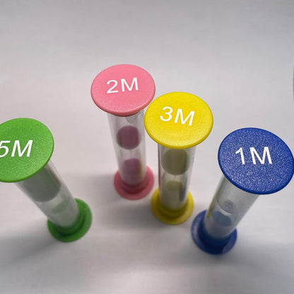 Sand Timer 3 Colorful Small Hourglass for Kids Acrylic Covered Sandglass Clock 1Min / 2Min / 3 Min for Toothbrush Board Game Classroom Office (3 Pack-1/2/3 Min)
