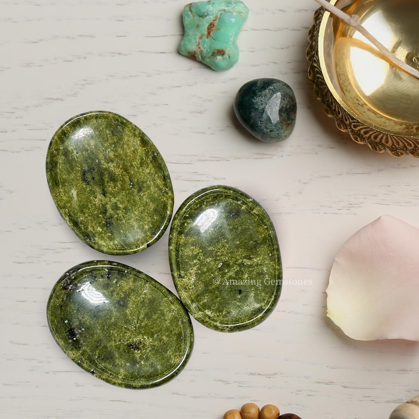Amazing Gemstone Labradorite Thumb Worry Stone, Anxiety Stone, Healing Crystals - Piedra Crystal Fidget for Gift, Meditation, Calming, Relaxation, Stress Relief - Colors B