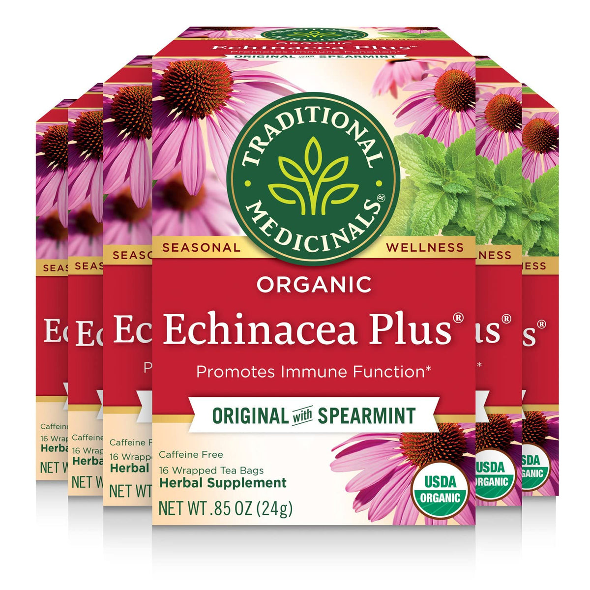 Traditional Medicinals Organic Echinacea Plus Spearmint, 96 Tea Bags