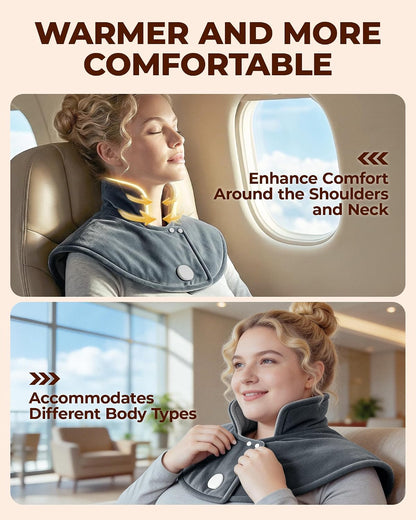 Heating Pad for Neck and Shoulders and Back, Pain Relief Heated Shoulder Wrap with Adjustable Button, 6 Heating Setting and 4 Auto-Off Timer, Gifts for Mom Women Christmas Birthday