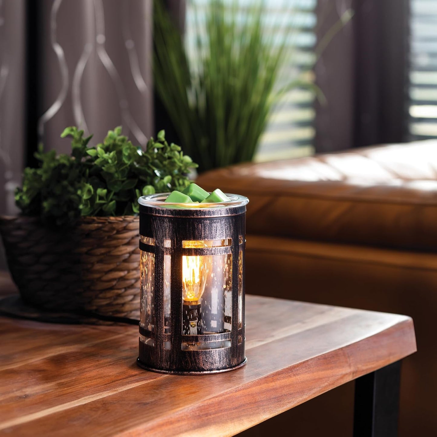 Candle Warmers ETC. Vintage Bulb Illumination Fragrance Warmer- Light-Up Warmer for Warming Scented Candle Wax Melts and Tarts to Freshen Room, Apothecary