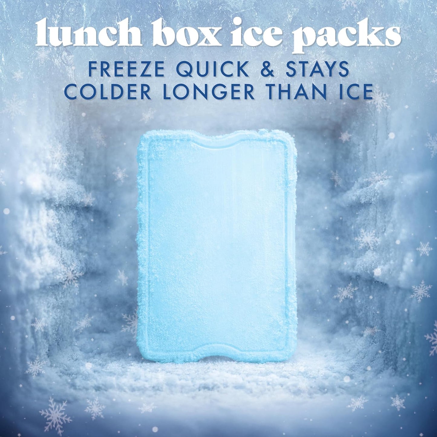 Cool Coolers by Fit & Fresh 4 Pack XL Slim Ice Packs, Quick Freeze Space Saving Reusable Ice Packs for Lunch Boxes or Coolers