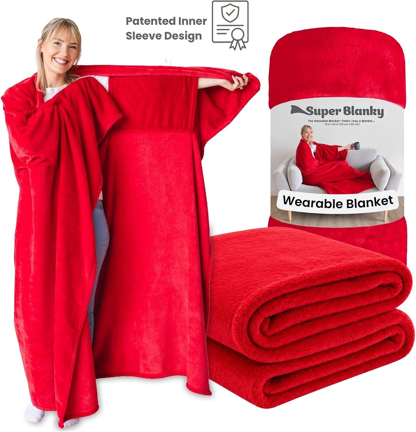 Super Blanky Wearable Blankets for Women & Men, Graduation Day Gift for Her, Cozy Gifts for Women, Wife Birthday Gifts Ideas
