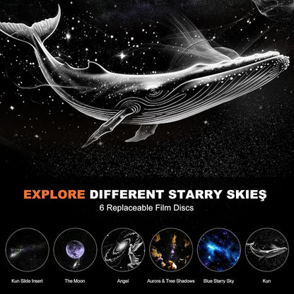 2-in-1 Galaxy Projector Night Light,USB Portable Galaxy Star Projector Night Light,Galaxy Night Light Projector,Starry Night Projector for Bedroom, Mini LED Nightlight Wall Lamp (6 Projection Films)