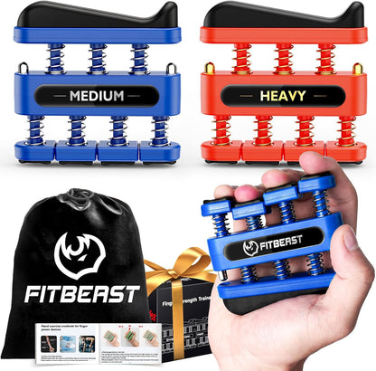 FitBeast Finger Strengthener, Finger Exerciser, Hand Exerciser for Improve Dexterity and Strength in Fingers, Hands, Forearms–Grip Strength Trainer for Musicians, Climbers