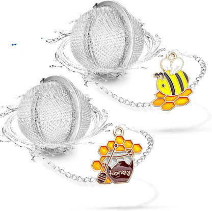 NSTaygate 2pcs Tea Infuser,Loose Leaf Tea Steeper Tea Strainer with Charm Handmade Dragonfly Butterfly Pendant Tea Ball Tea Filter Tea Infusers for Loose Tea