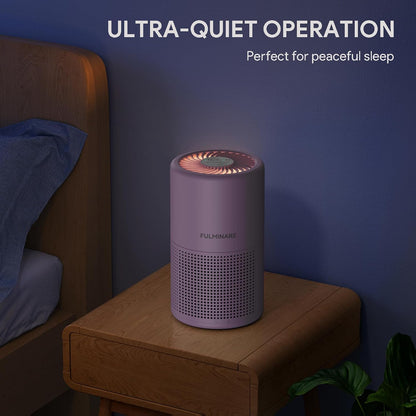 FULMINARE Air Purifiers for Home Bedroom H13 HEPA Air Purifier, 3 Speeds, Timer, 24dB, Small Mini Air Purifier with Night Light, Sage Green