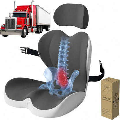 2026 Upgraded Orthopedic Memory Foam Seat Cushion with Adjustable Strap, Coccyx & Sciatica Pain Relief, Washable Non-Slip, Ergonomic Support for Office Chair, Car & Wheelchair (Dark Grey)