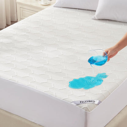 Queen Mattress Protector Waterproof 3D Air Fabric Mattress Pad Cover