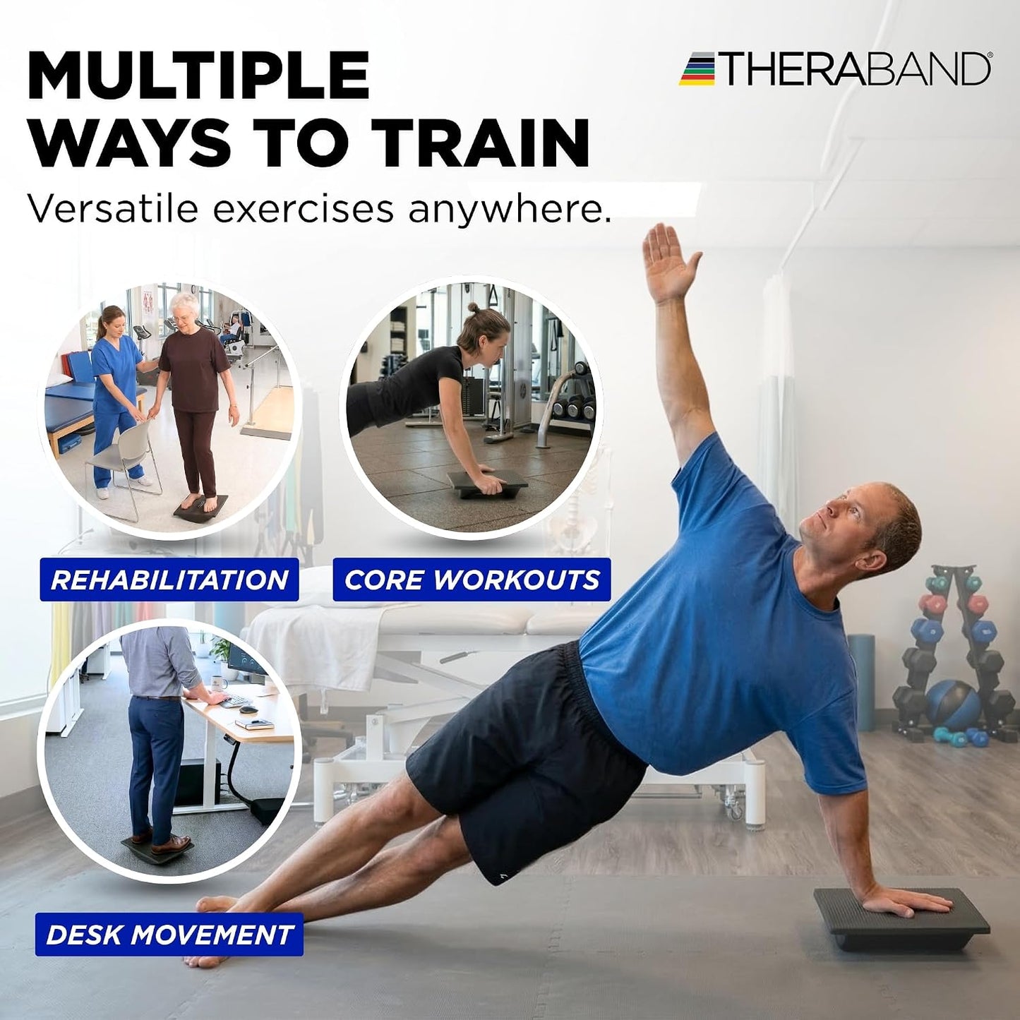 Theraband 23300 Rocker Balance Board for Rehab, Improved Posture, Balance and Stability Training