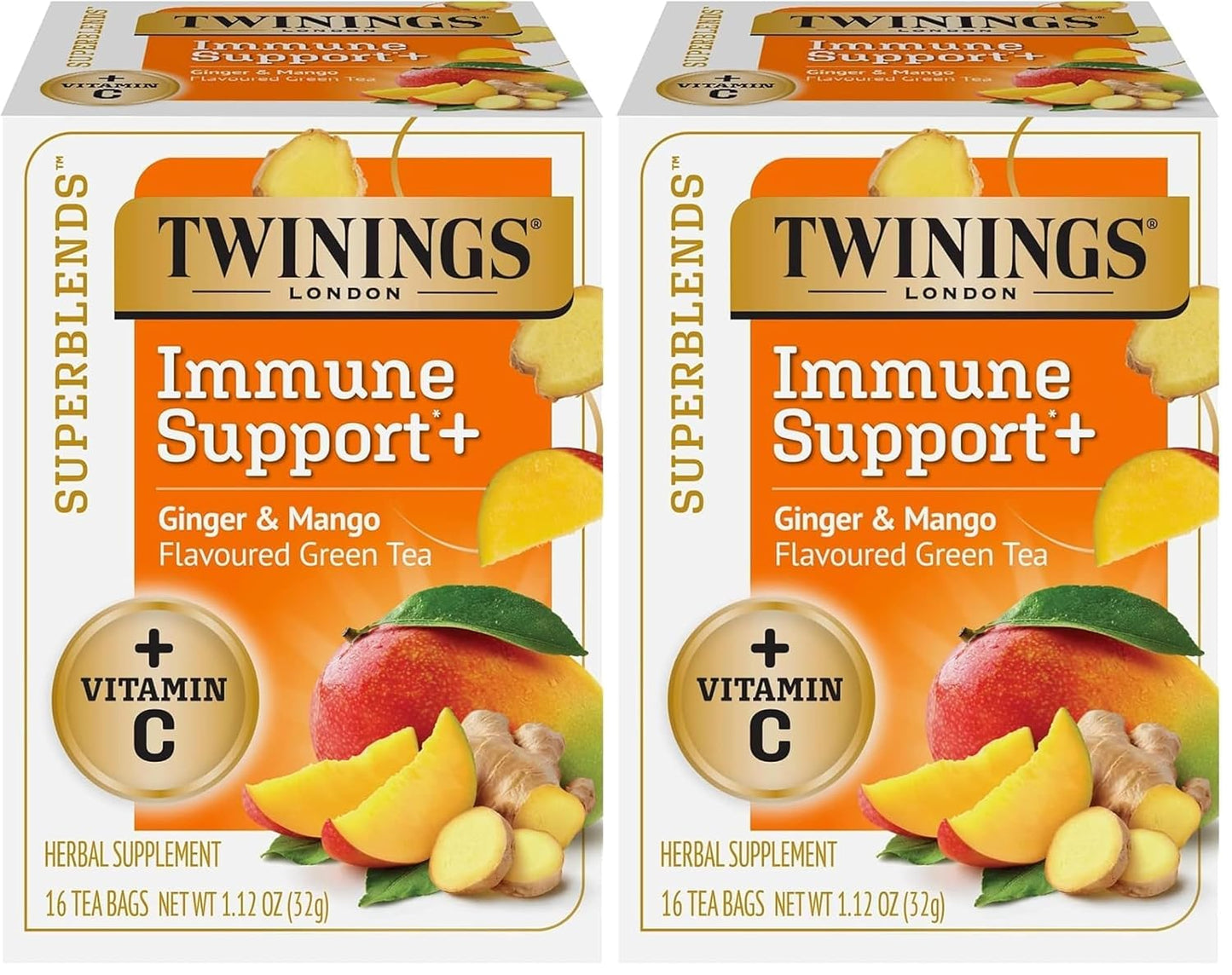 Twinings Peppermint with Probiotics Herbal Tea, 18 Count (Pack of 6), Supports Healthy Digestion, Naturally Caffeine-Free, Enjoy Hot or Iced, 108 Teabags