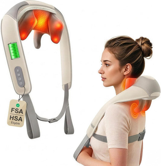 Heycool Cordless Neck and Shoulder Massager with Heat, FSA Eligible HSA