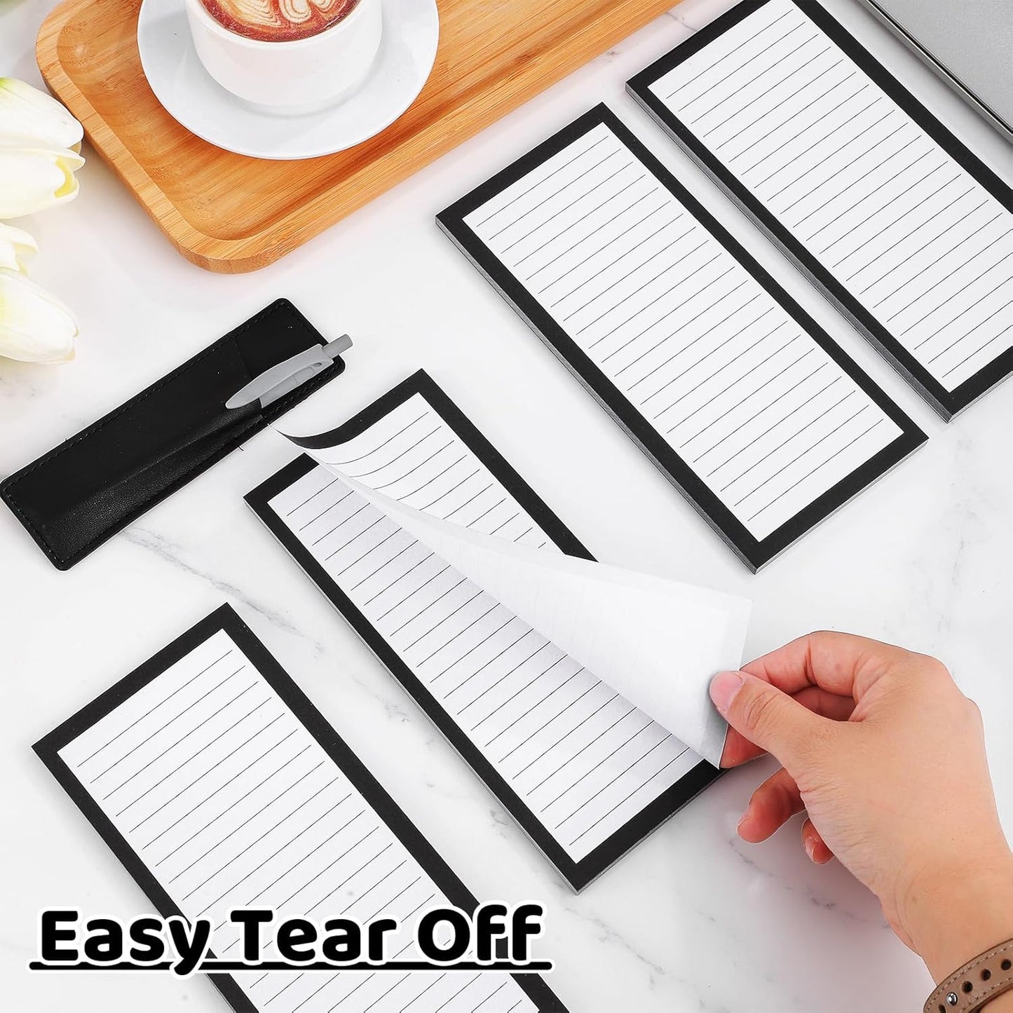 Thboxes 4 Pack Magnetic Note Pad for Fridge with Pen Holder, Totally 200 Sheets Grocery List Magnet Pad for Refrigerator Magnetic Shopping List Pad（Fruit Design）