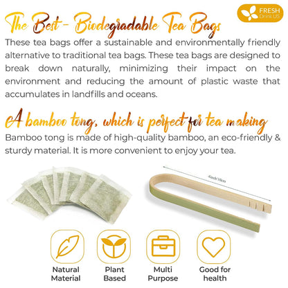 FRESHDRINKUS Premium 65 Turmeric Ginger Tea Bags, 100% Natural Ingredients, Hand-made Blend of and Ginger, Eco-conscious Bags. Herbal Tea. No Sugar, Caffeine, Gluten, Vegan.