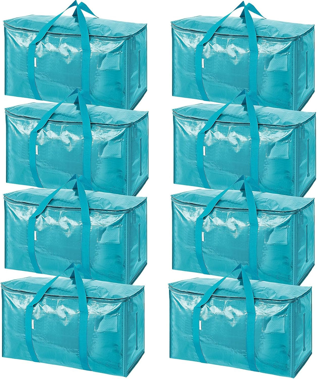 TICONN Extra Large Moving Bags Heavy Duty with Zippers & Carrying Handles, Durable Storage Bags Moving Boxes for Closet Organizers and Storage (Blue)