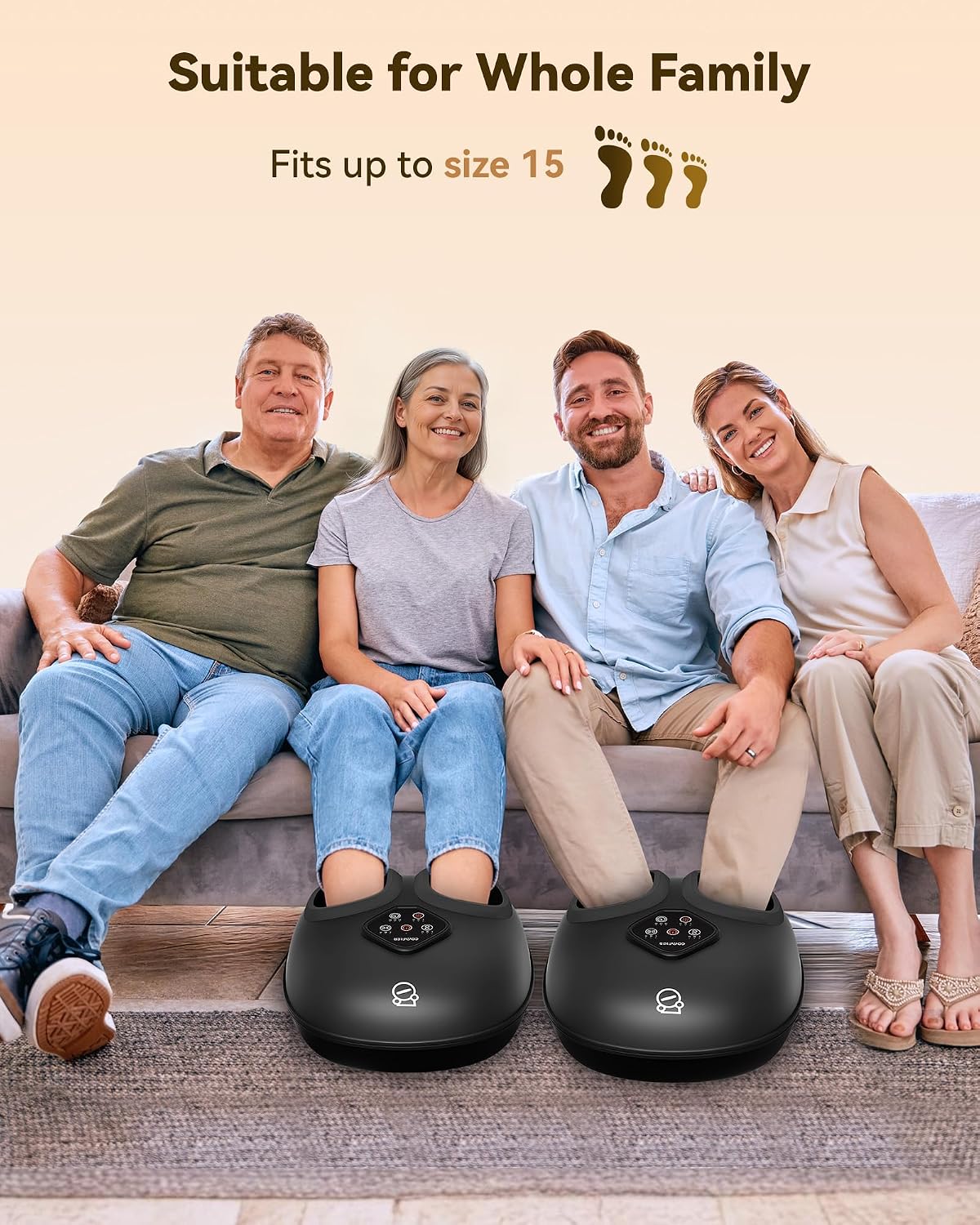 COMFIER [2026 Gift for Men,Women,Shiatsu Foot Massager with Fast Heat,Kneading Rolling Compression,Extra Vibration, FSA Eligible HSA Store, Plantar Fasciitis,Neuropathy Pain, Bigger Size 13IN