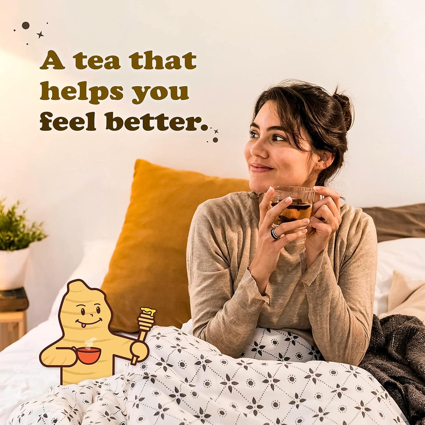 Pocas Honey Ginger Instant Tea Powder, Lemon Flavor 2-Pack, Ginger Extract & Real Honey, Caffeine-Free Tea, 20 Packets per Box