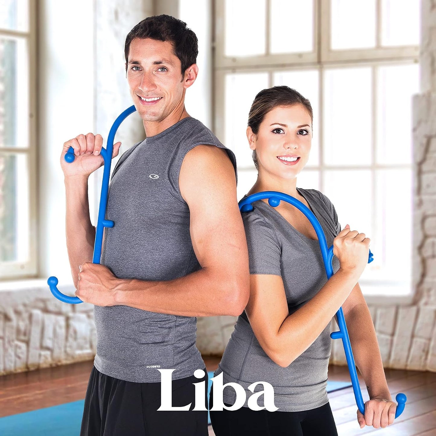 LiBa Back Massager Trigger Point Cane, Deep Tissue Back Neck Massager Black