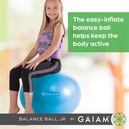Gaiam Classic Balance Ball Chair – Ergonomic Stability Chair for Desk & Office | Yoga Ball Seat with Base, Air Pump, & Exercise Guide | Improves Posture & Core Strength (300 lb Capacity)