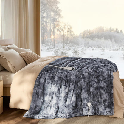 Bedsure Heated Blanket Throw Blanket with Preheat Function - Fast Heating Electric Blanket, Soft Flannel Throw with 6 Time Settings(Up to 10H), 6 Heating Settings, Gifts for Grandma (50"x60", Cream)