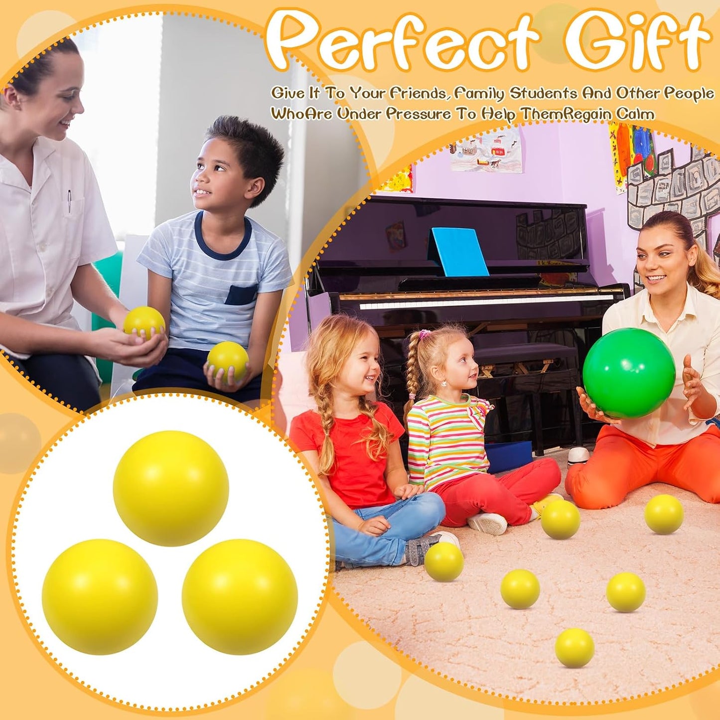 12 Pcs Blue Foam Stress Ball Squeeze Stress Relief Balls for Kids and Adults Hand Exercise Sensory Relief Toys for Anxiety ADHD Autism （Blue）