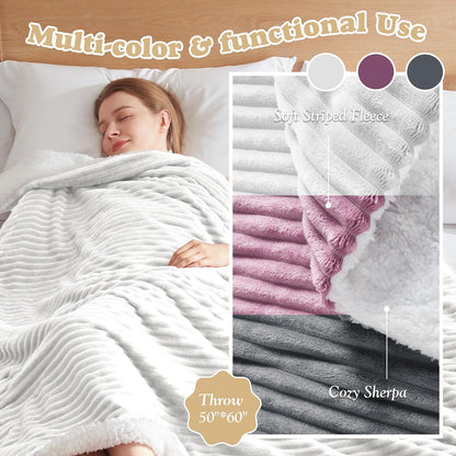 Heated Throw Blanket - Fast Heating 3D Jacquard Electric Heated Blanket, Cozy Heating Blanket with 6 Heating Settings & 4 Hours Auto-Off, Machine Washable, 50"x60", London Grey
