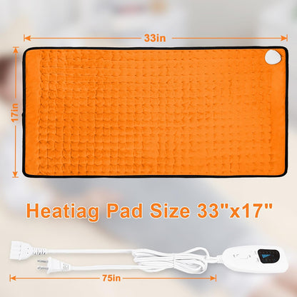 Deepsoon Heating Pad,Electric Heating Pads for Back,Neck,Moist Heating Pad for Abdomen Shoulder Knee Legs,Dry/Moist Heat&Auto Shut Off,Fathers Day Dad Gifts for Men Birthday,Light Gray,24x12 Inch