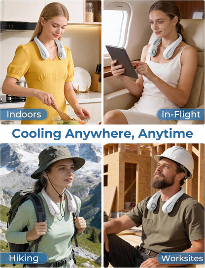 Portable Bladeless Neck Fan, Birthday Gift for Men Women Friends Family, Christmas Gift for Dad Mom Teacher Coworker, Wearable Cooling Fan Rechargeable for Camping Travel Beach Golf Cruise Essentials
