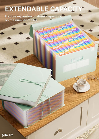 ABC life 26 Pockets Accordion File Organizer, Expanding File Folders