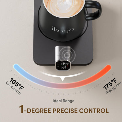 Coffee Cup Warmer & iKago Mug Set, 1℉ Precise Temp Control Mug Warmer