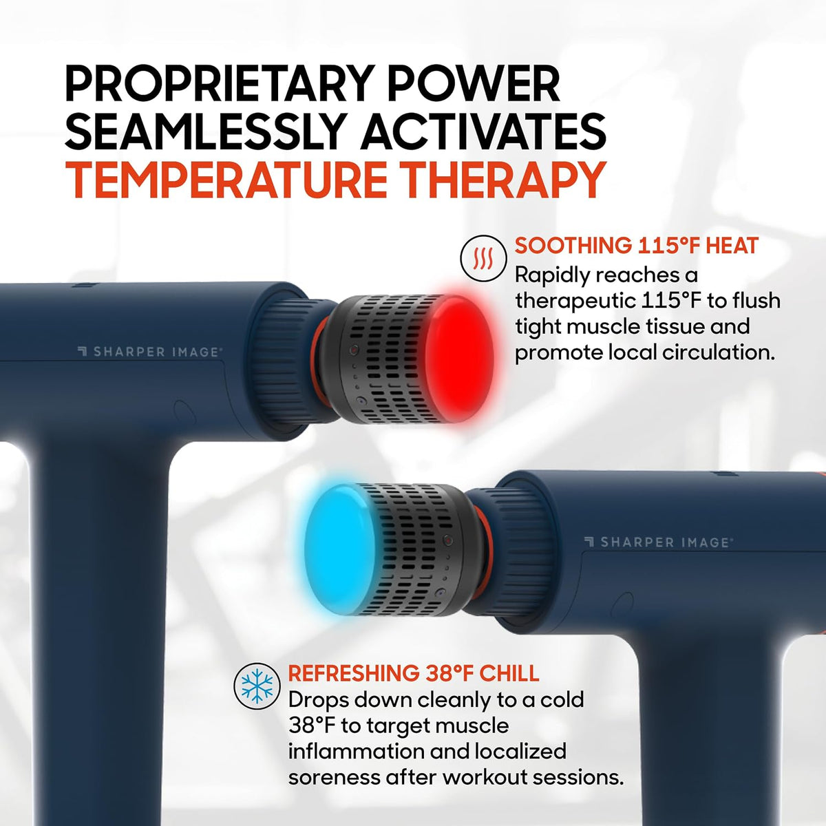 Sharper Image Powerboost Versa Heat & Cold Therapy Percussion Massage Gun