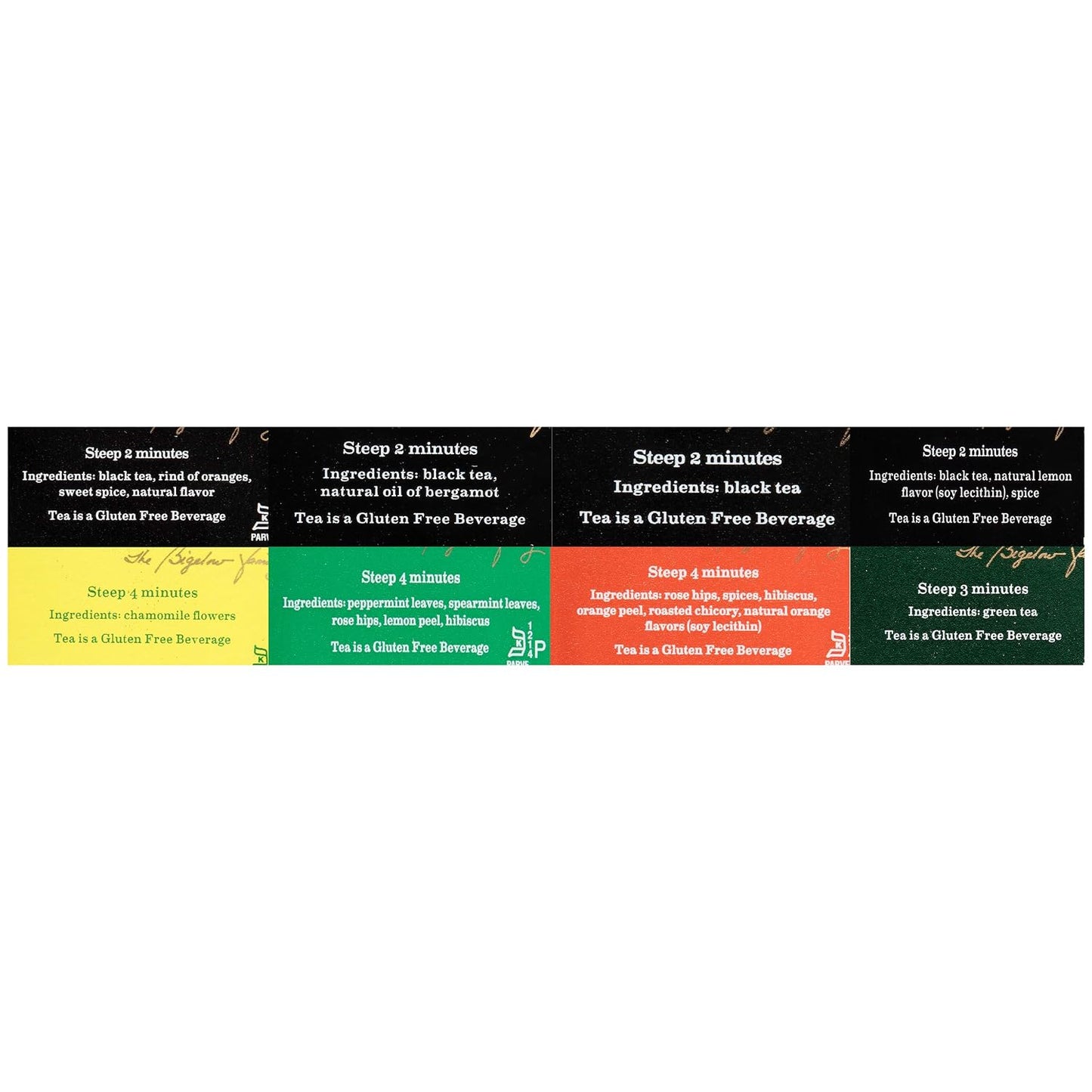 Bigelow Tea Caffeine Free 6 Flavor Herbal Tea Variety Pack, Decaf Tea with Mint Medley, Cozy Chamomile, Orange and Spice, Sweet Dreams, Perfect Peach, and Lemon Ginger, (Pack of 6), 118 Total Tea Bags