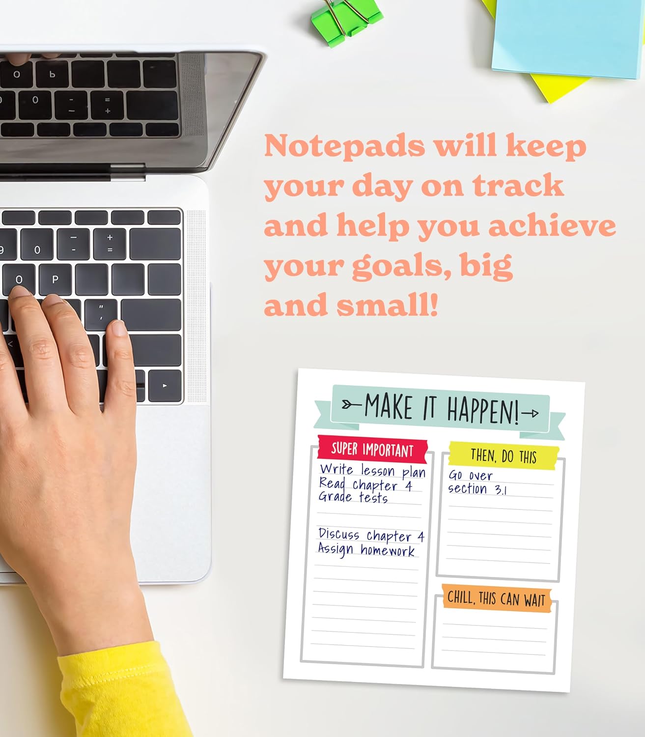 Carson Dellosa Aim High To Do List Notepad―5.75" x 6.25" Paper Stationery, Daily Checklist, Goals, Reminders, Notes, Motivational Organizer (50 sheets)