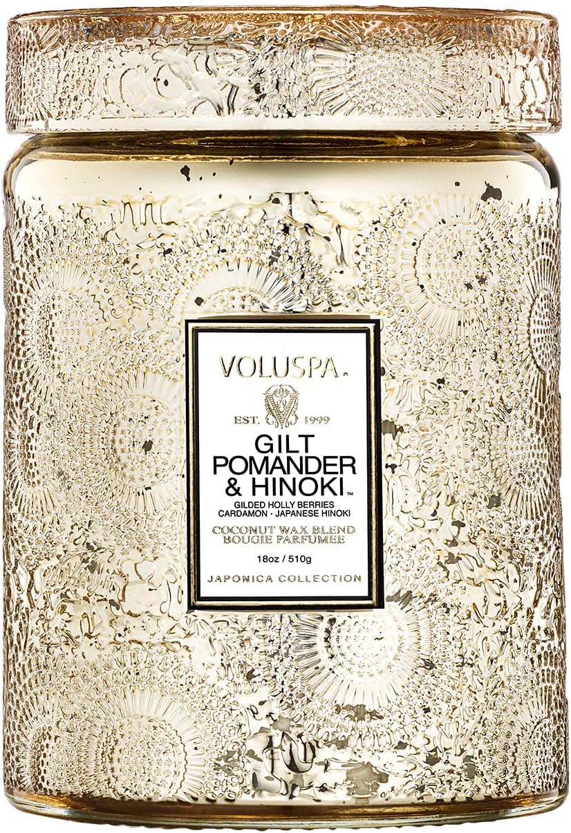 Voluspa Baltic Amber Candle, 18 oz, Coconut Wax Blend, Scented Candles for Home, 100 Hour Burn Time, Candle Jar