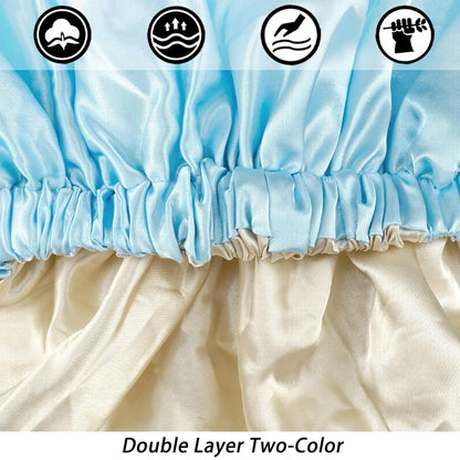 Satin Bonnet Silk Bonnet Hair Bonnet for Sleeping-Slouchy Beanie Hat Satin Sleep Cap for Women's Natural & Curly Hair(Blue Zircon)