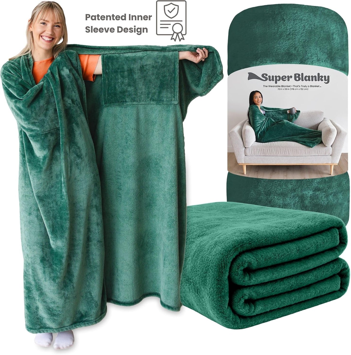 Super Blanky Wearable Blankets for Women & Men, Graduation Day Gift for Her, Cozy Gifts for Women, Wife Birthday Gifts Ideas