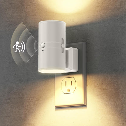 Briignite Night Lights Plug into Wall, Modern LED Night Light Plug in, Dusk to Dawn Sensor,Amber Night Light 0-100LM Adjustable Brightness, Dimmable NightLight for Hallway, Bedroom, Stairway, 2 Pack