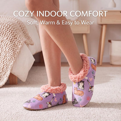 Cozylook Fuzzy Slippers for Women Indoor Soft Sole Slipper Socks