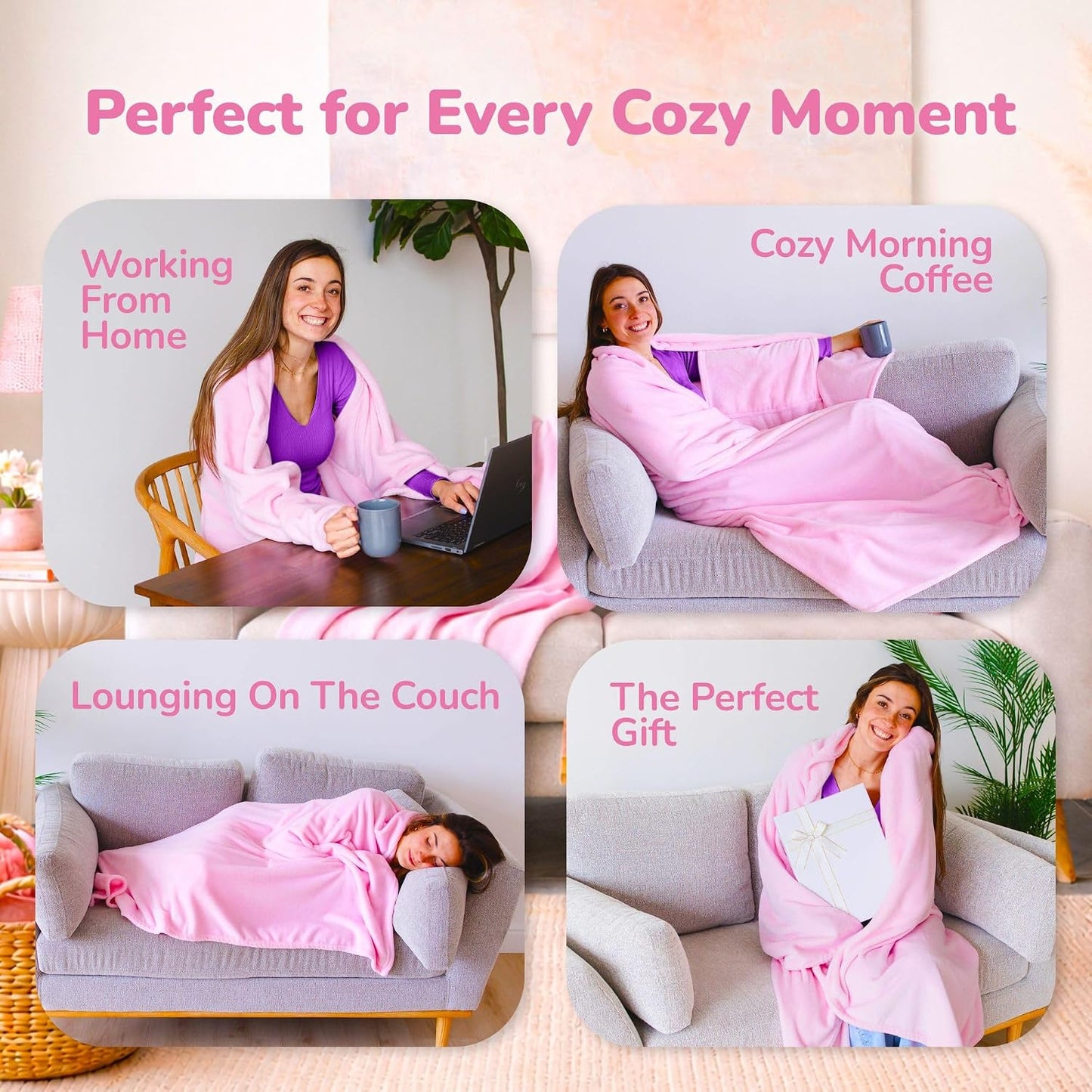 Super Blanky Wearable Blankets for Women & Men, Graduation Day Gift for Her, Cozy Gifts for Women, Wife Birthday Gifts Ideas