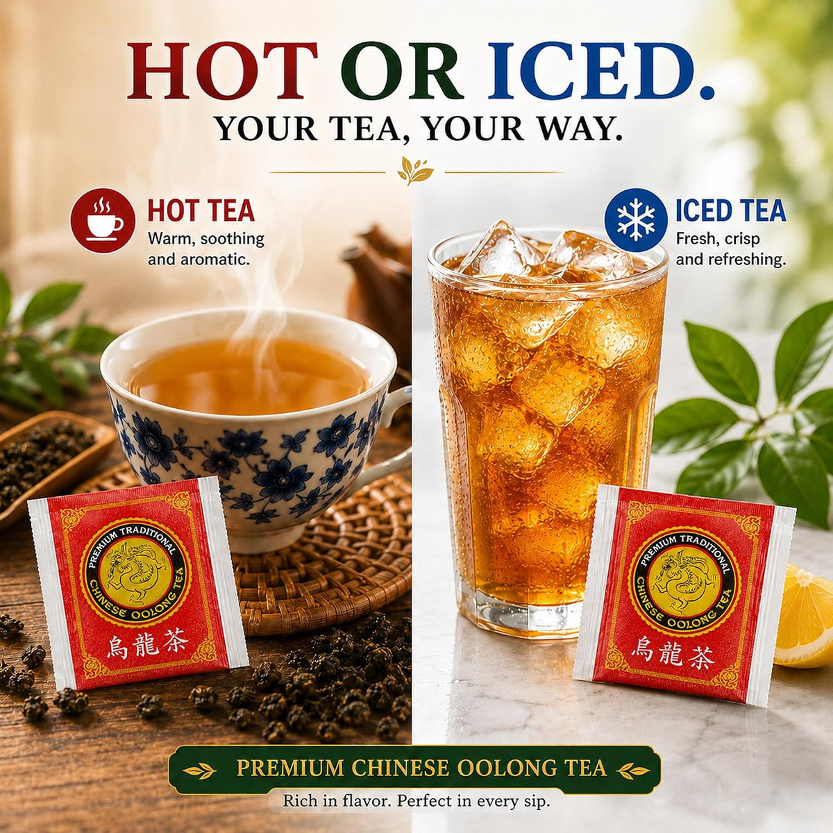 Oolong Tea Bags, Chinese Restaurant Tea, 40 Count