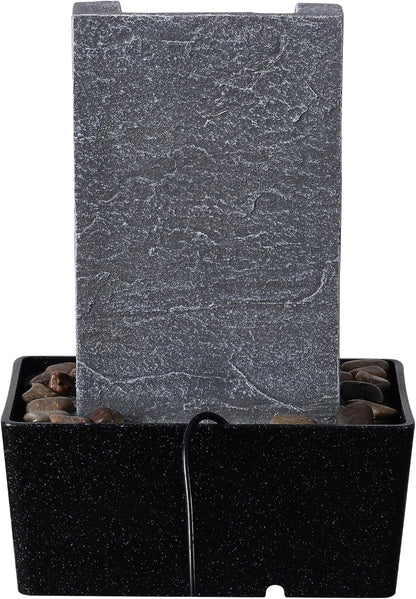 Tabletop Water Fountain Indoor Desktop Waterfall with Warm LED Light