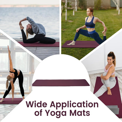 Fitvids Yoga Mat, 1/2-Inch Extra Thick High Density Exercise Mat, Anti-Tear Exercise Yoga Mat with Carrying Strap, Suitable for Various Yoga Exercises