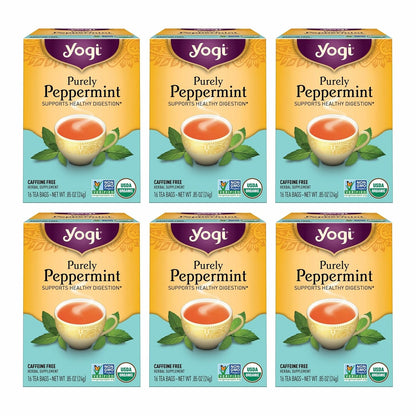 Yogi Purely Peppermint Tea, 16 Tea Bags (6 Pack)
