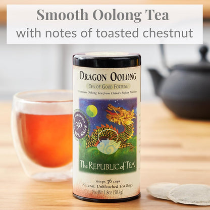 The Republic of Tea Dragon Oolong Tea, Naturally Caffeinated, 36 Count