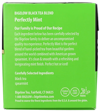 Bigelow Tea Perfectly Mint Black Tea, Caffeinated, 20 Total Tea Bags